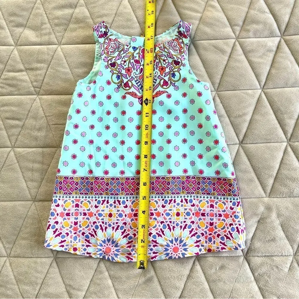 OshKosh Genuine Kids Girls Teal Fully Lined Bright Colored Trapeze Style Dress